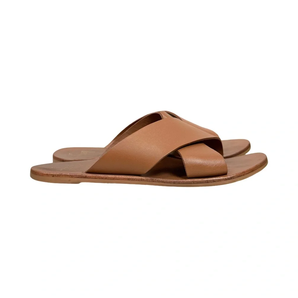 Beek Palila Tan Leather Slide Sandals Women’s Size 8 - Picture 3 of 8